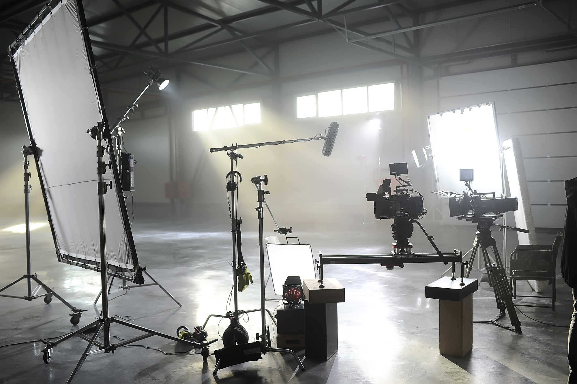 Arte City Media video production studio with cameras, lights and microphones