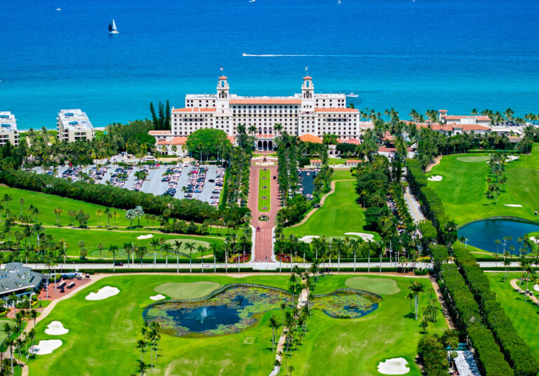 Aerial view of The Breakers estate and gardens